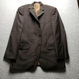 Bachrach Suit Jacket Mens 46 Brown Solid Notch Lapel Lined Canada Dress Business